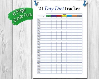21 working day maintenance tracker Etsy photograph regarding 21 Day Fix Printable Sheets named 21 working day restore tracker Etsy